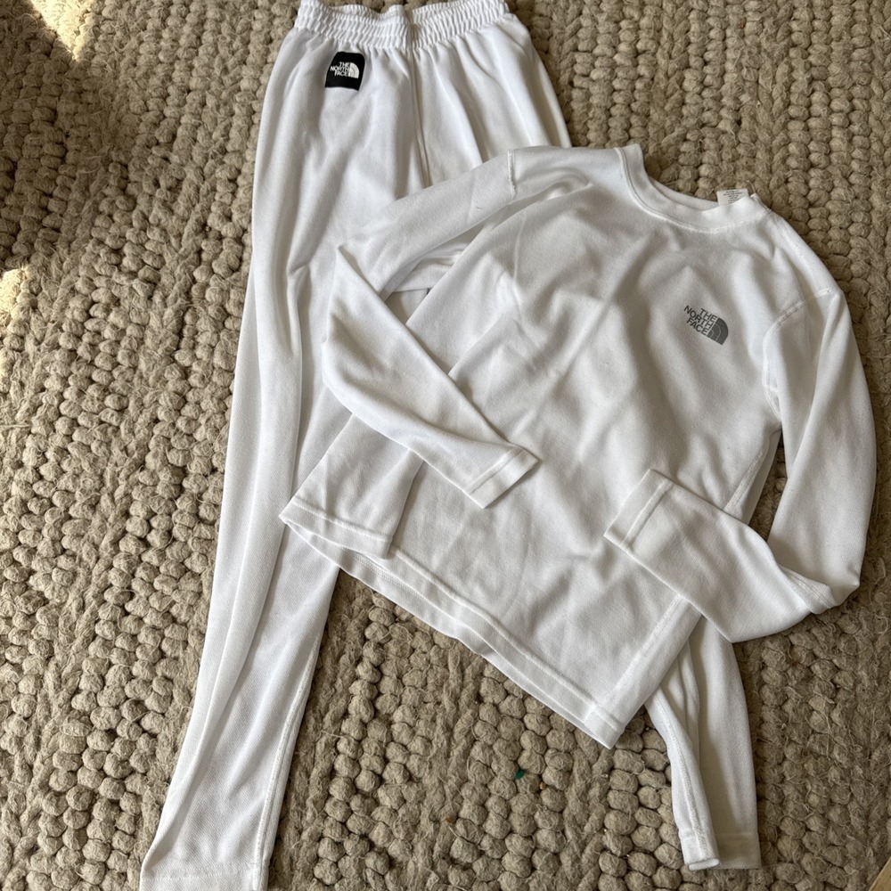 The North‎ Face Lightweight Shell White Women's Small Pants and Long Sleeve Set